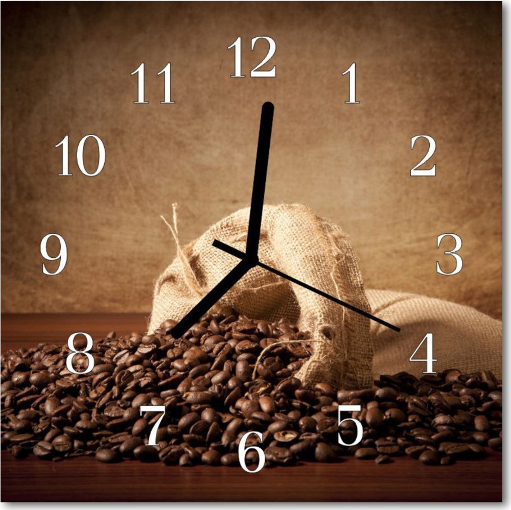 Tulup Zegar szklany kwadratowy Kawa 30x30 cm -96969722