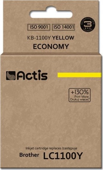 Tusz Actis Tusz ACTIS KB-1100Y (zamiennik Brother LC1100Y/980Y Standard 19 ml żółty)