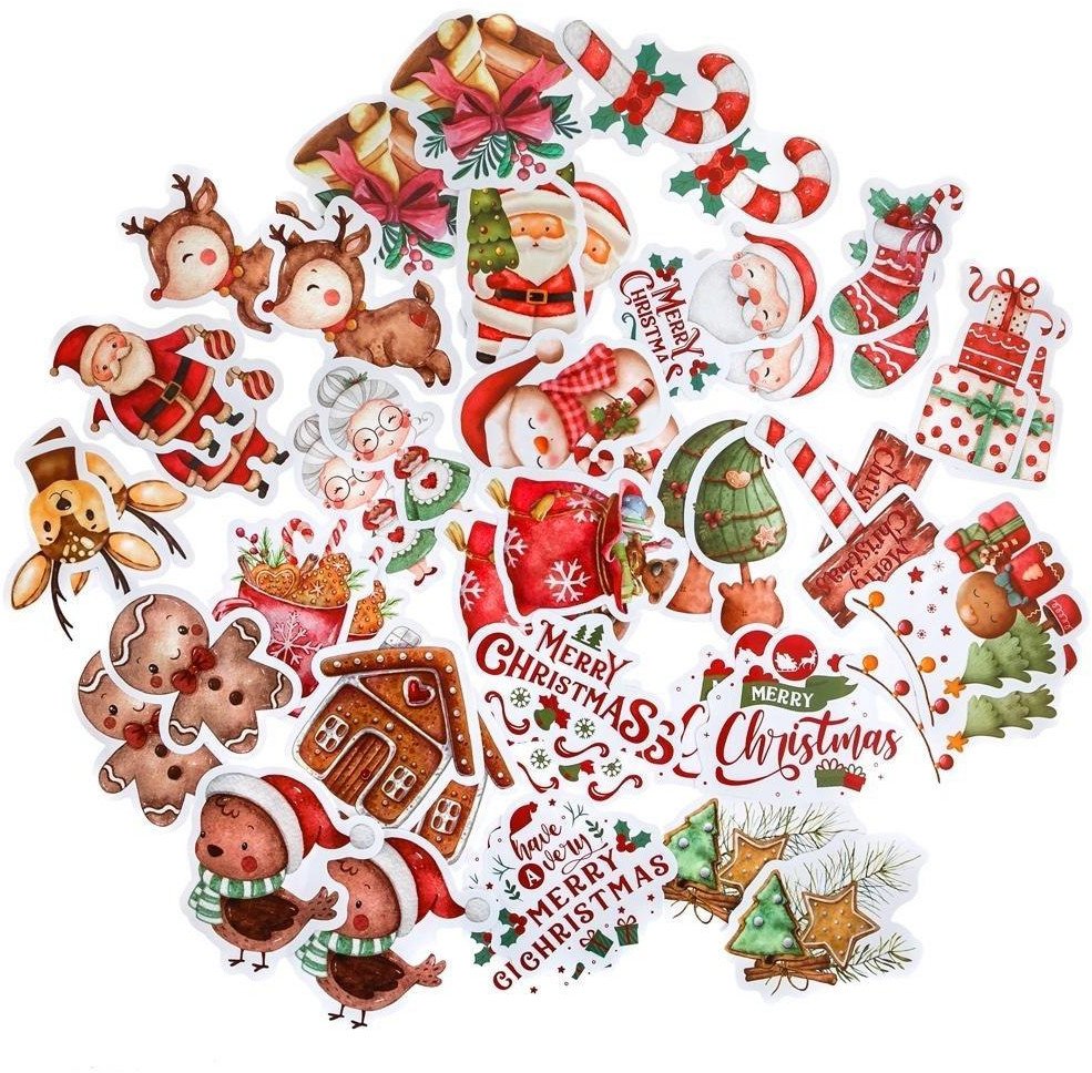 Naklejki winylowe Boże Narodzenie 4-6cm 46szt