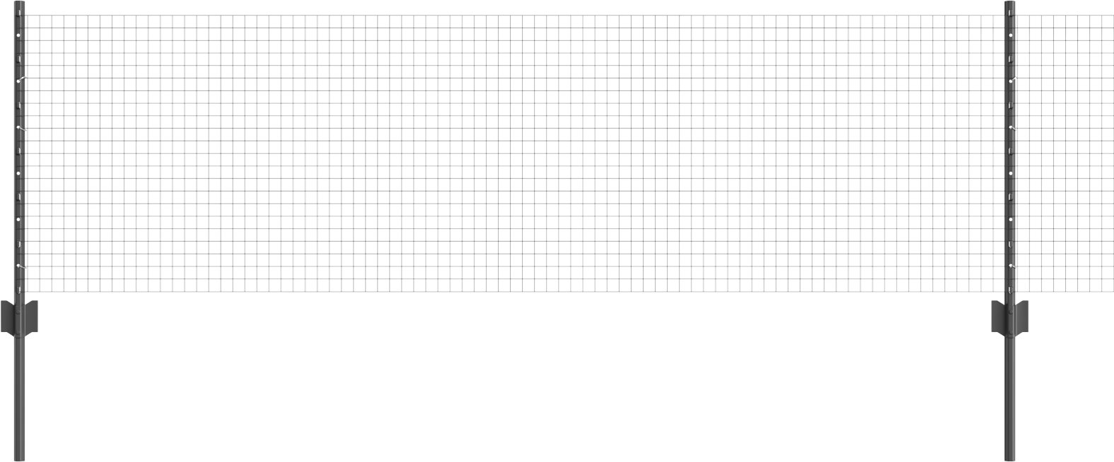 vidaXL Spawane Ogrodzenie z 22 Słupkami Szary 0.6x50 m Stal