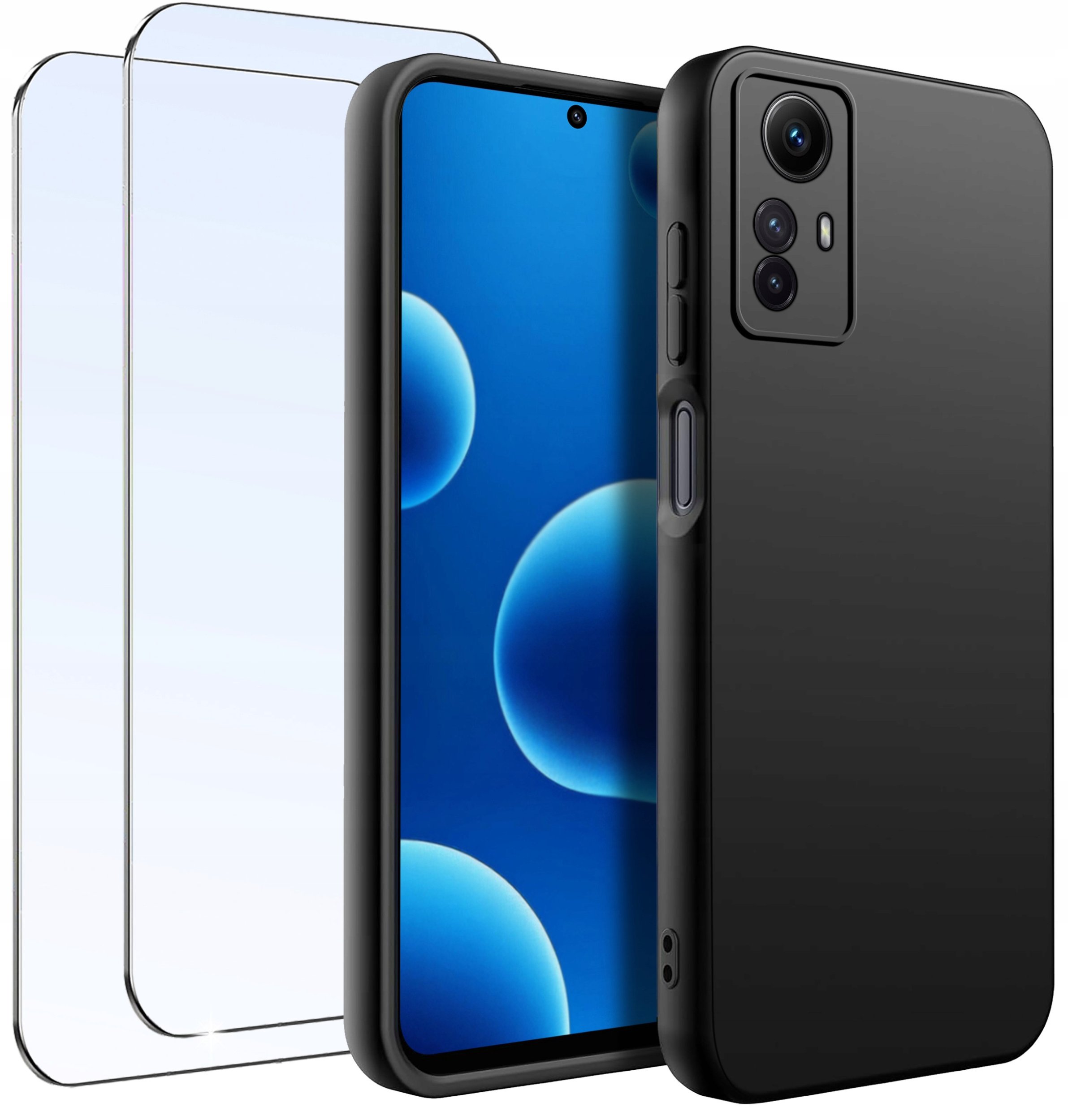 ZESTAW Etui do Xiaomi Redmi Note 12S CASE Gumowe Matowe Silikon +2X SZKŁO