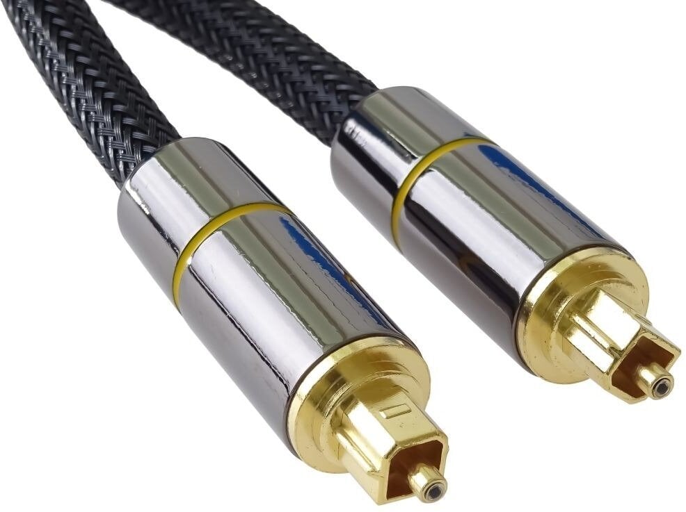 PremiumCord kabel audio optyczny Toslink, OD:7mm, Gold-metal design + Nylon, 0.5m