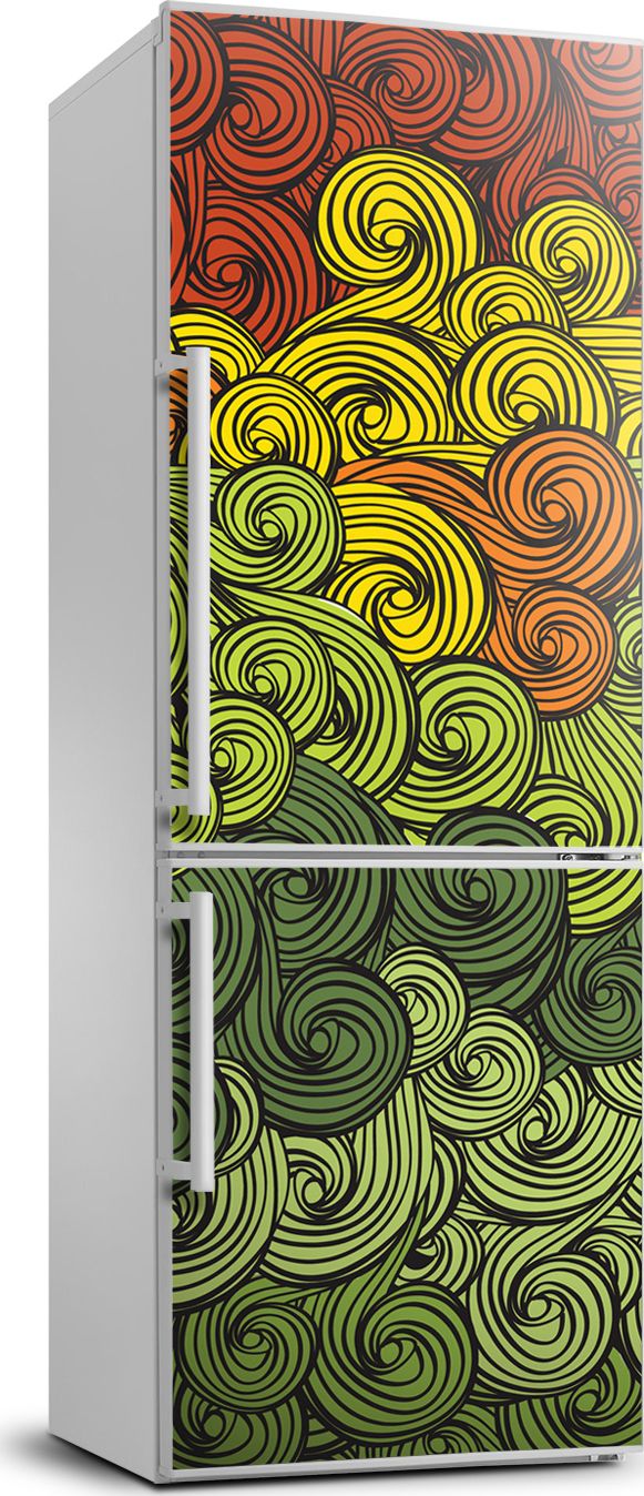 Tulup Naklejka samoprzylepna na lodówkę 60x180 cm Kolorowe fale