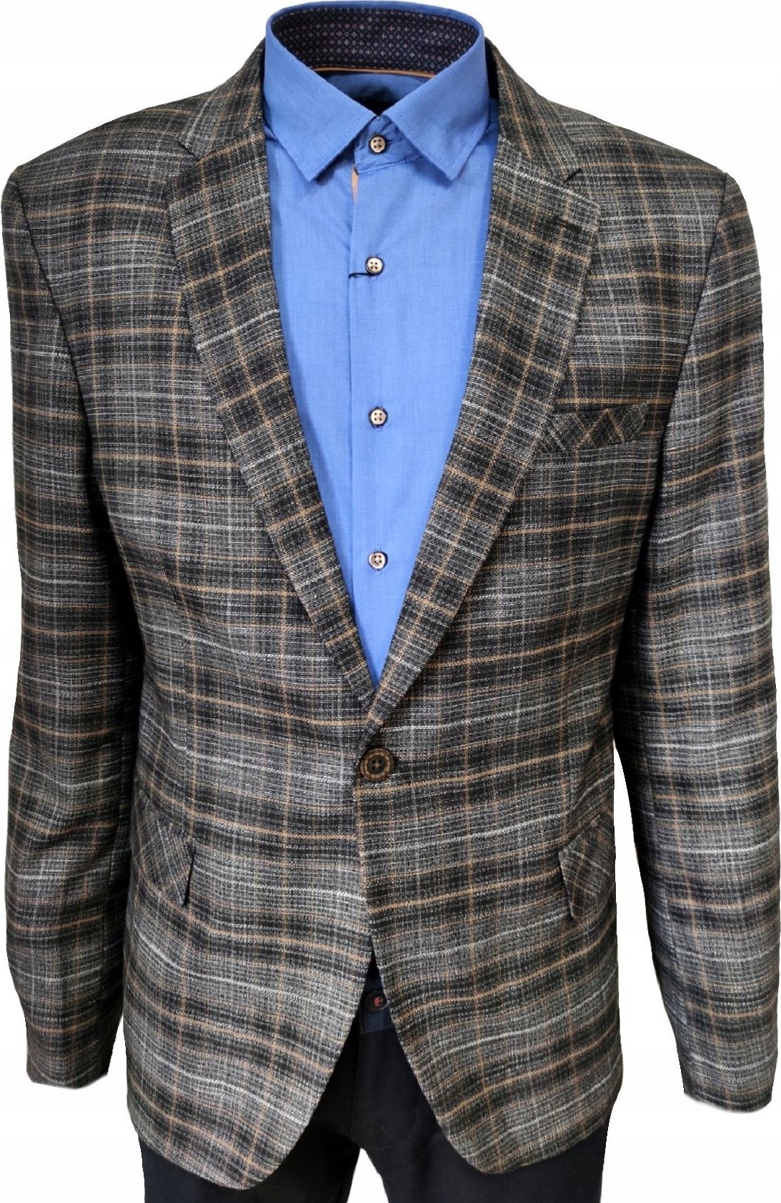 Anagre MARYNARKA SPORTOWA NA GUZIKI SLIM szary-brąz 66