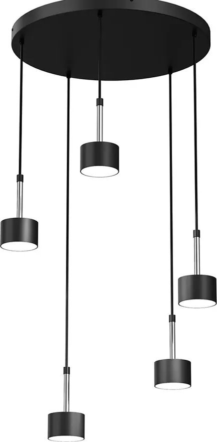 Lampa wisząca Lumes Czarno-srebrna wisząca lampa nad stół - N023-Circile