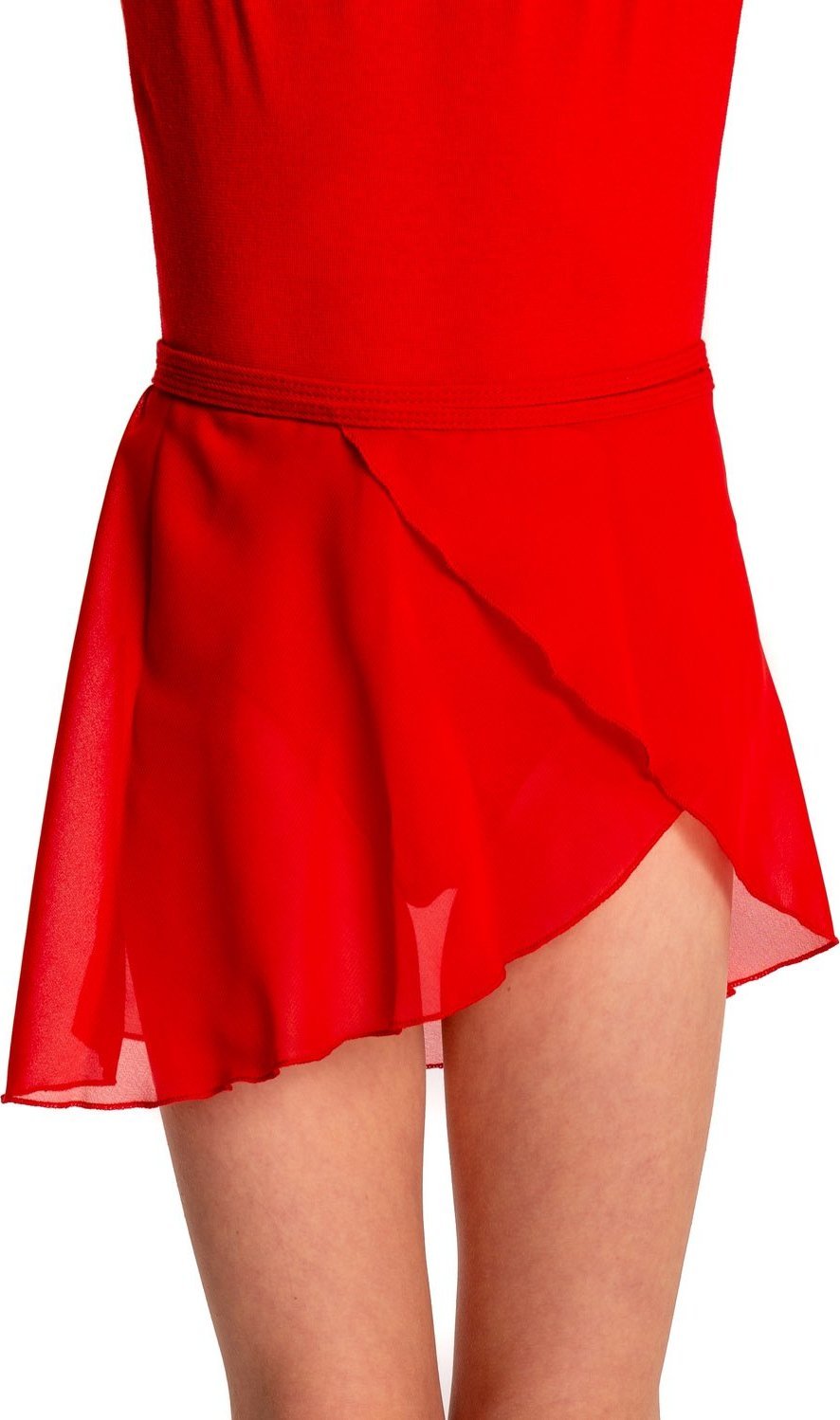 RENNWEAR Spódniczka Wiązana SZYFONOWA treningowa - BALET i GIMNASTYKA czerwony 140-146 cm