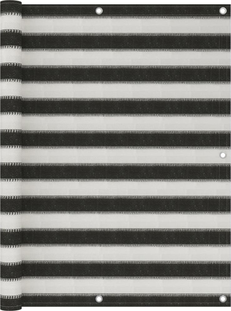vidaXL Parawan balkonowy z HDPE, 120x600 cm, antracytowo-biały