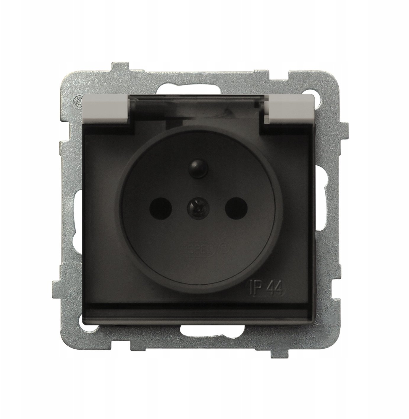 Ospel SONATA Gniazdo wodoodporne z uziemieniem IP-44 wieczko przezroczyste kaszmir GPH-1RZ/m/82/d