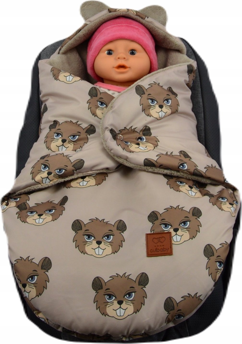 Culbags ŚPIWOREK MYSZKA NOSIDŁO FOTELIK WÓZEK ORTALION BEŻ BOBRY MINKY LATTE