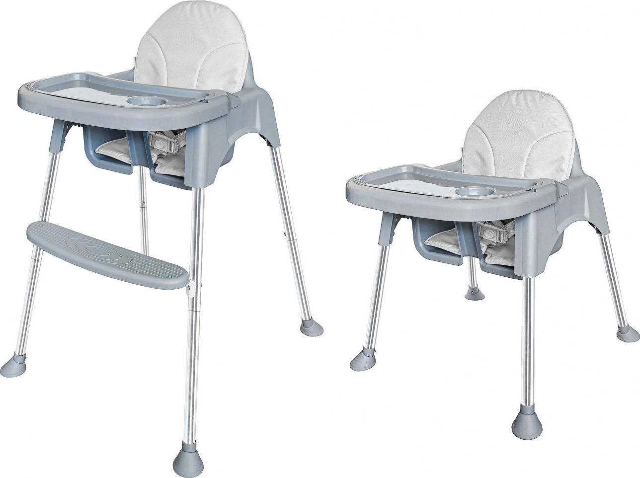 Ecotoys Krzesełko fotelik do karmienia 2w1 tacka pasy