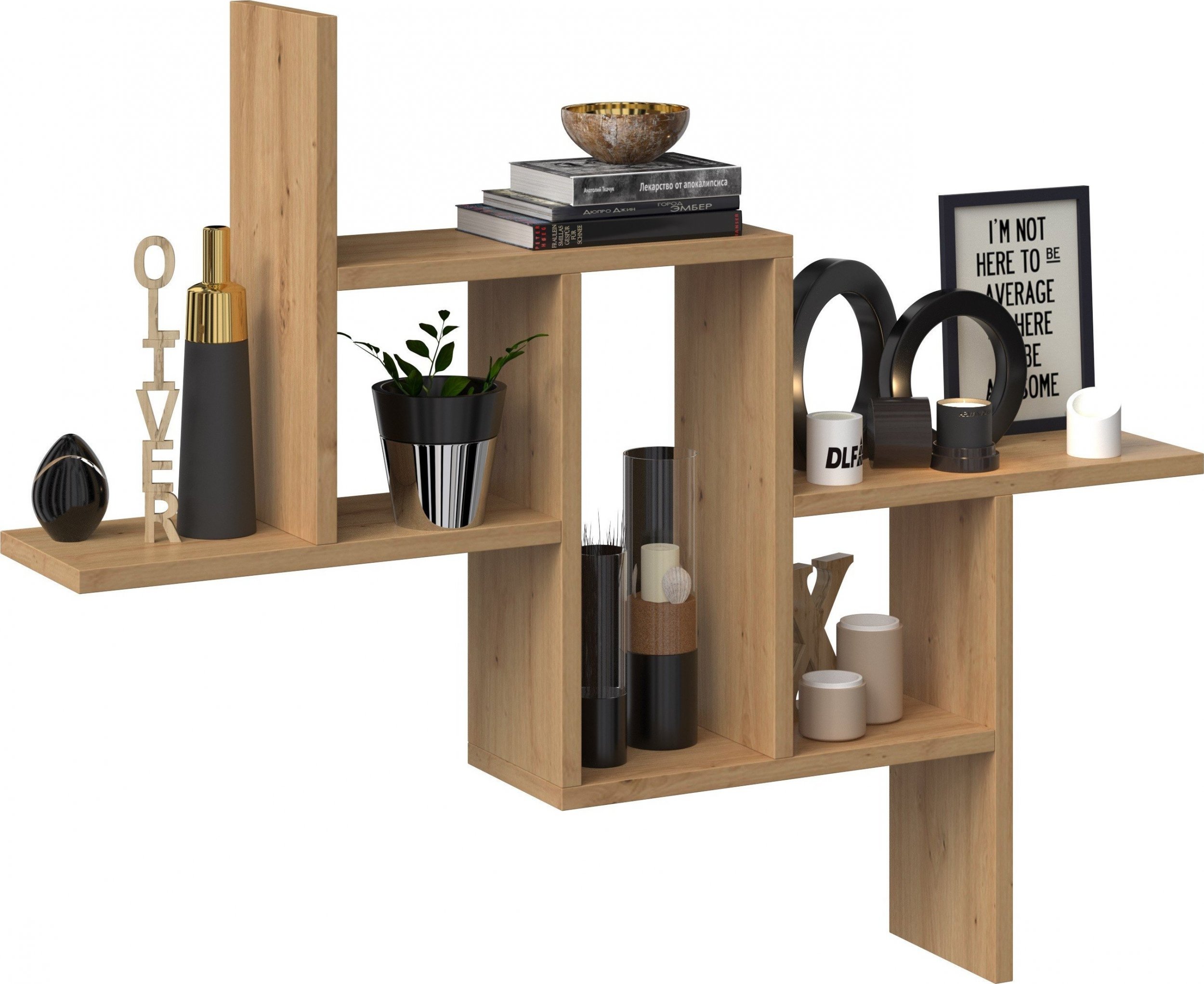 Topeshop REGAŁ WISZĄCY ŚCIENNY PÓŁKI FIESTA DĄB ARTISAN