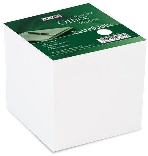 LANDRE Zettelklotz geleimt 9x9 cm ca. 700 Blatt weiß