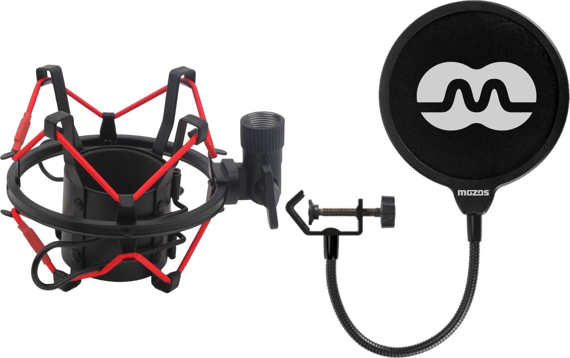 Mozos Mozos Kosz antywibracyjny 48-54MM (SHM2-RED) + Pop filtr mikrofonowy PS-1