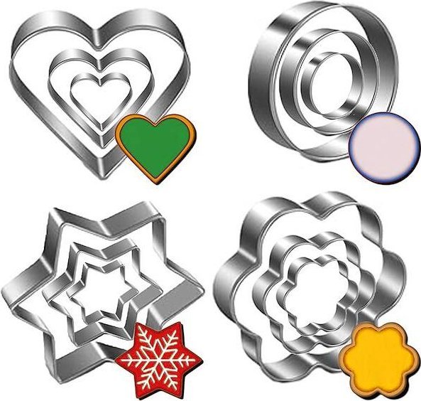 Springos Metalowe foremki do ciastek świątecznych 12 szt. wykrawacze do pierników UNIWERSALNY