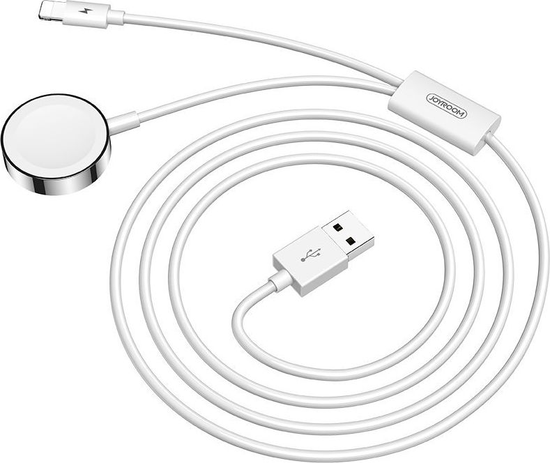 Ładowarka Joyroom Joyroom 2W1 Bezprzewodowa Ładowarka Qi Do Apple Watch / Kabel Usb - Lightning 1,5 M Biały (S-Iw002S)