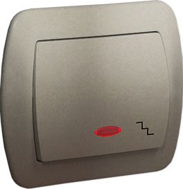 Kontakt-Simon Łącznik schodowy Simon Akord pojedynczy z podświetleniem 10AX satynowy (AW6L/29)