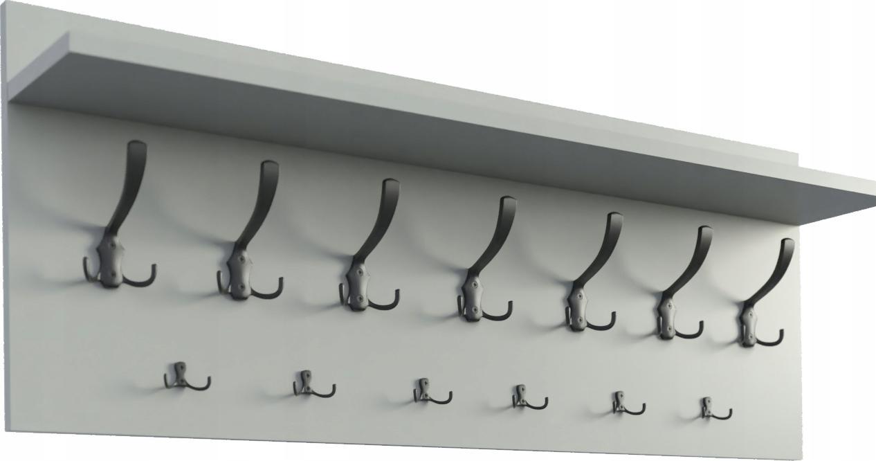 YRKE WIESZAK ŚCIENNY NA UBRANIA, SZARY, SATYNA, 105 CM