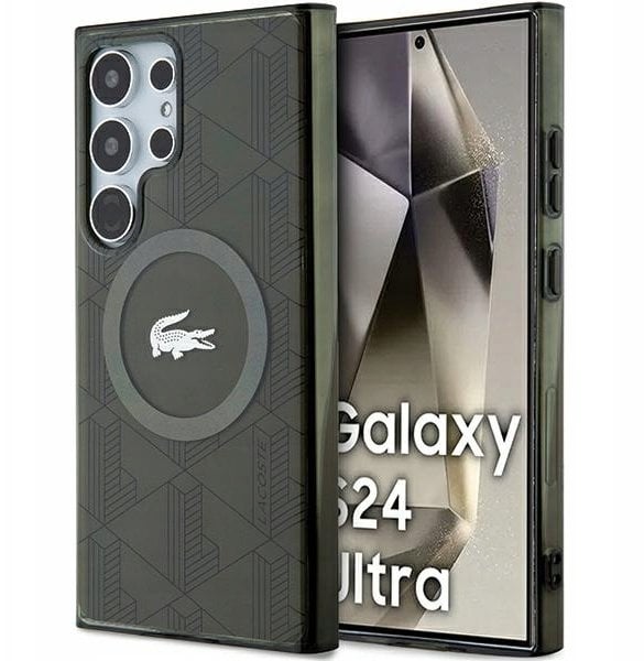 Lacoste LCHMS24LUBSB S24 Ultra S928 khaki hardcase IML Blend Monogram MagSafe