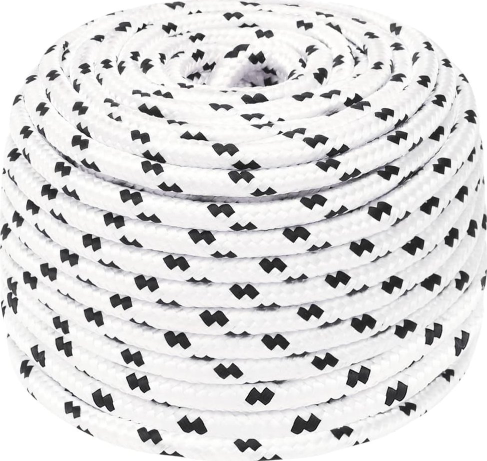 vidaXL vidaXL Pleciona linka żeglarska, biała, 10mm x 25 m, poliester