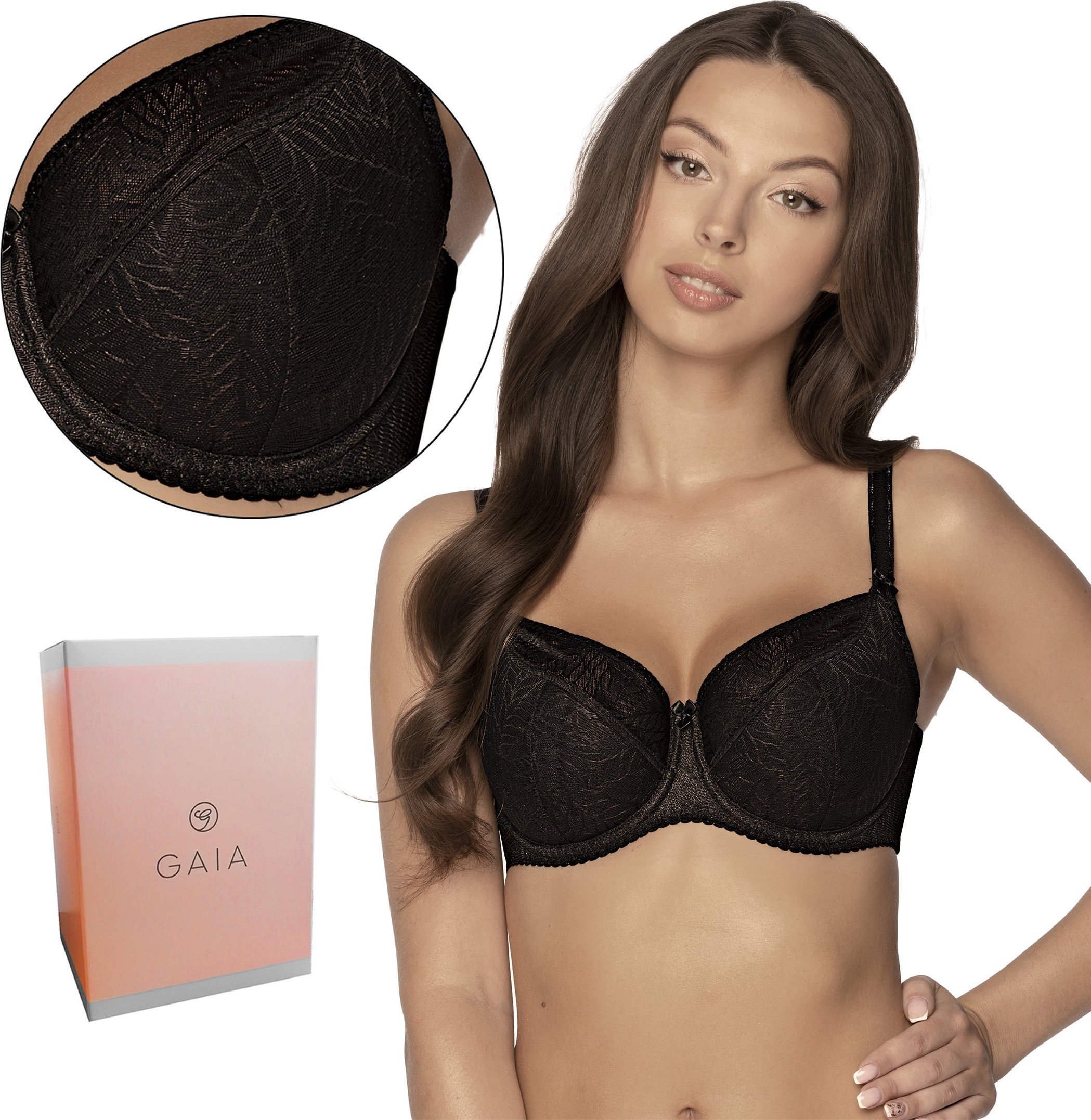 Gaia Biustonosz SemiSoft GAIA 594 SANDY czarny CZ2, 85G