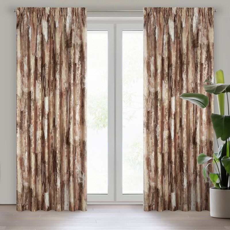 Eurofirany ZASŁONA GOTOWA ELLA NA TAŚMIE 140X270 CM CEGLASTY