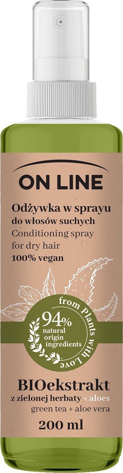Forte Sweeden On Line From Plants With Love Odżywka do włosów w sprayu BIOekstrakt z Zielonej Herbaty i Aloes 200ml