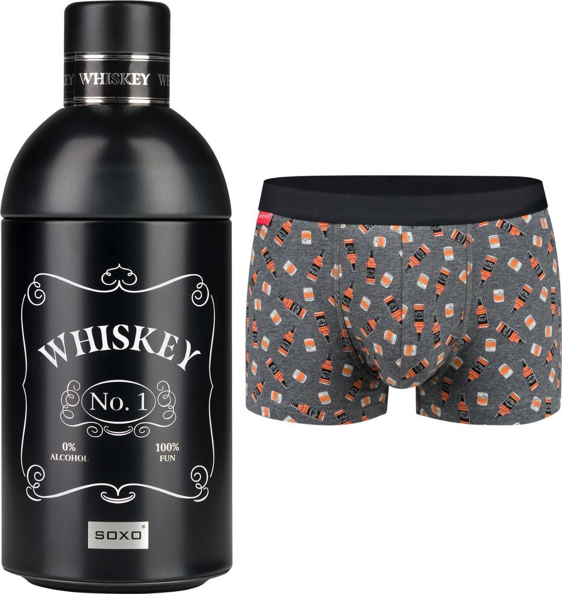 Soxo Bokserki męskie Whiskey w butelce idealny pomysł na prezent M