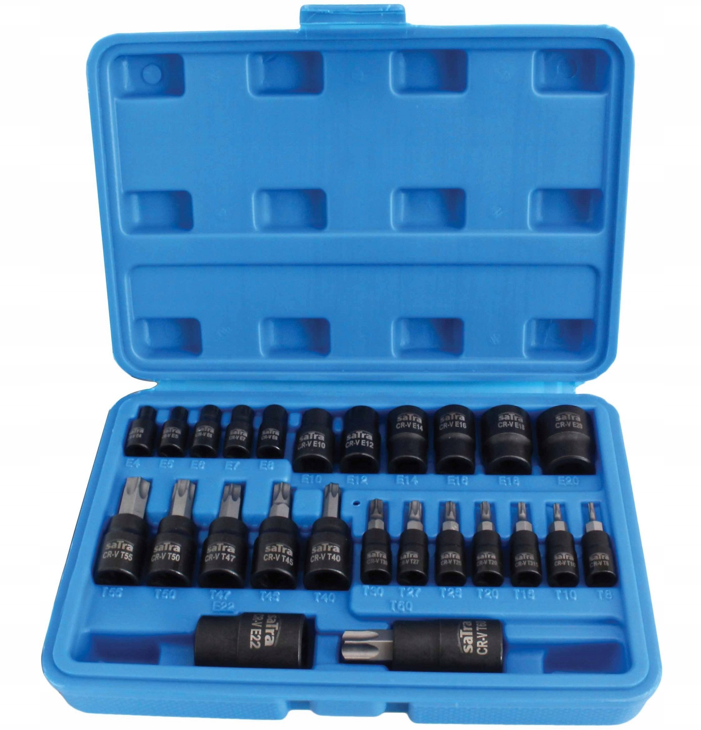 SATRA TORX/E SOCKET WRENCHES 1/4"3/8"1/2" 25 pcs.