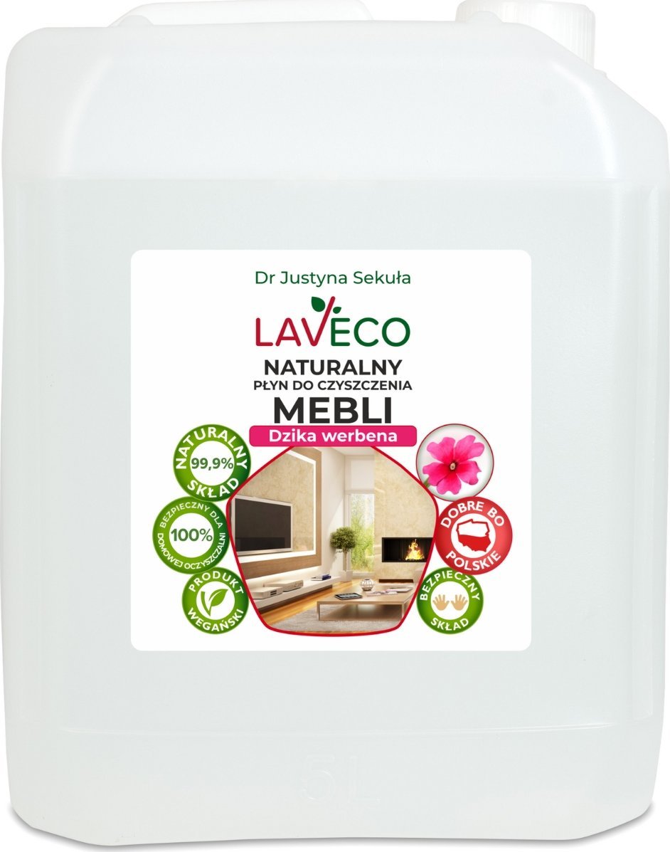 LAVECO Płyn do czyszczenia mebli - dzika werbena - 5 l