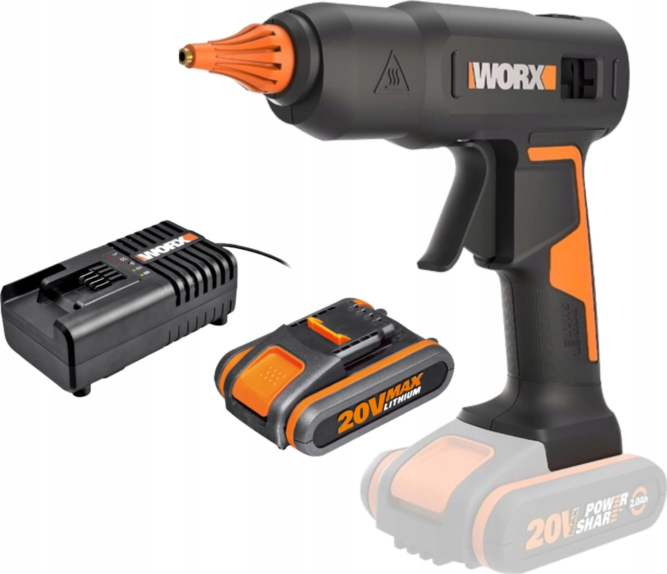 Pistolet do kleju Worx Pistolet na klej WORX 20V + Akumulator + Ładowarka
