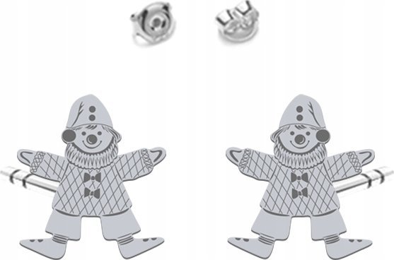 Radziszewska Jewellery Kolczyki Srebrne Pajacyk Sztyfty Prezent Biżuteria ŻYCZENIA GRATIS