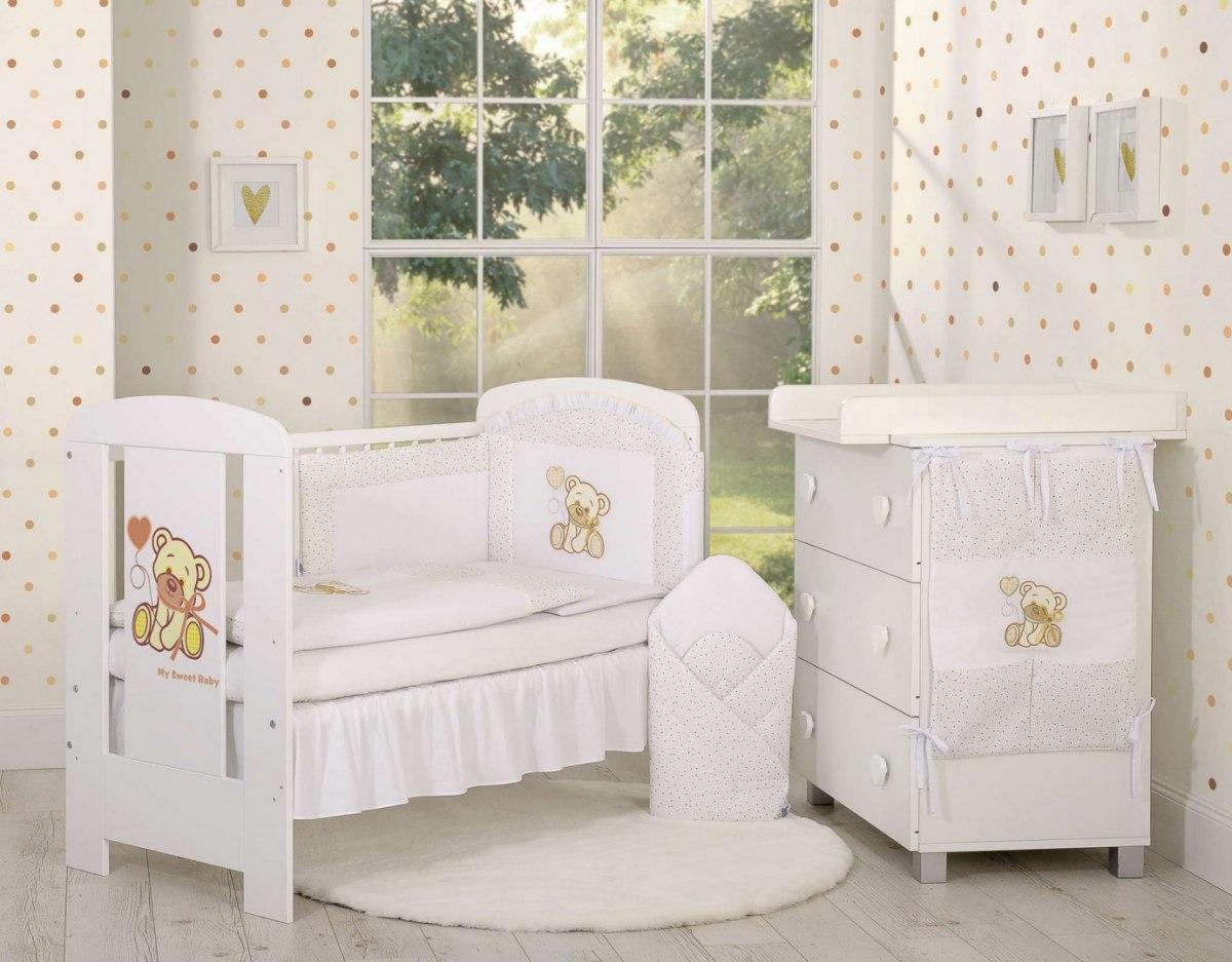 My Sweet Baby Pościel 3-cz- Miś z kokardką biały