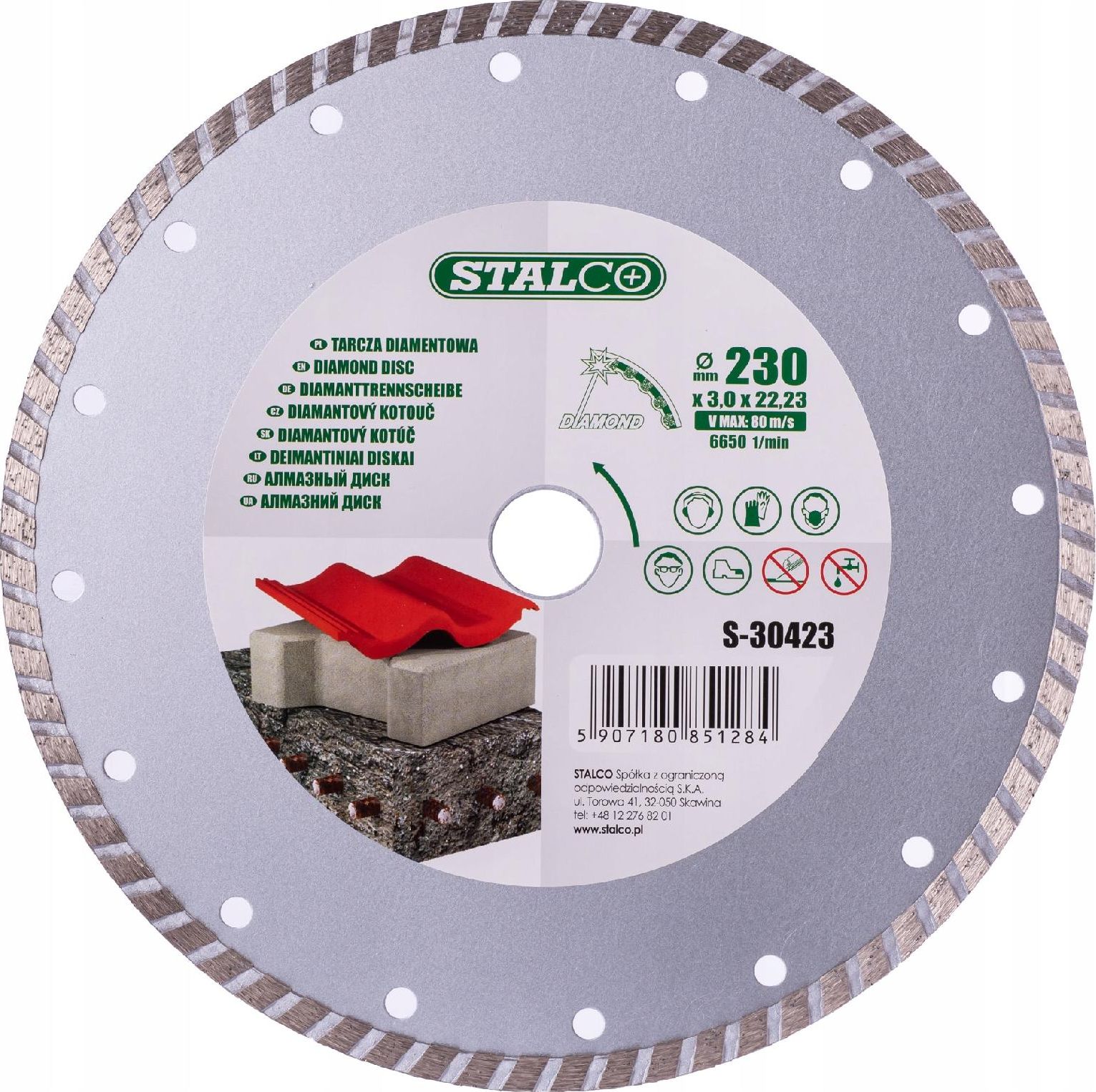 Stalco Tarcza Diamentowa Turbo Do Cięcia Gresu 125Mm Pro