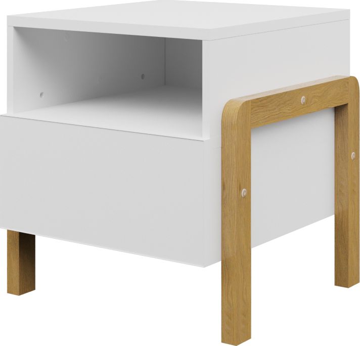 Selsey SELSEY Szafka nocna dla dzieci Viotte z szufladą i półką biała