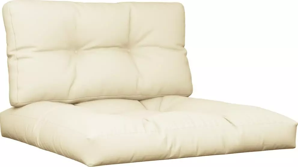 Poduszki na palety, 2 szt., kremowe, tkanina