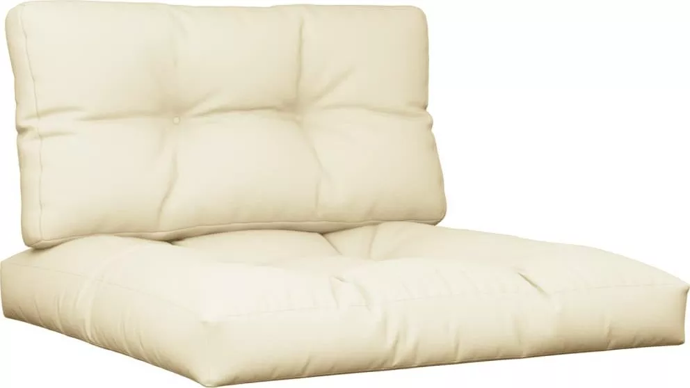 Poduszki na palety, 2 szt., kremowe, tkanina