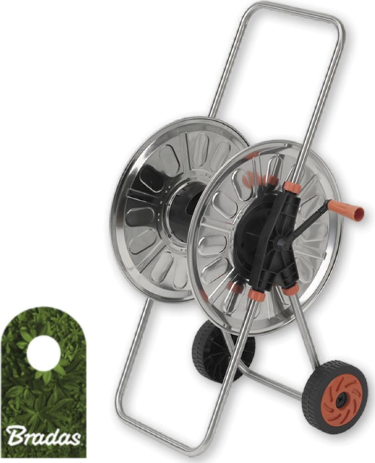 Bradas Wózek na wąż 1/2" 80m stal nierdzewna CARINOX Bradas 0861