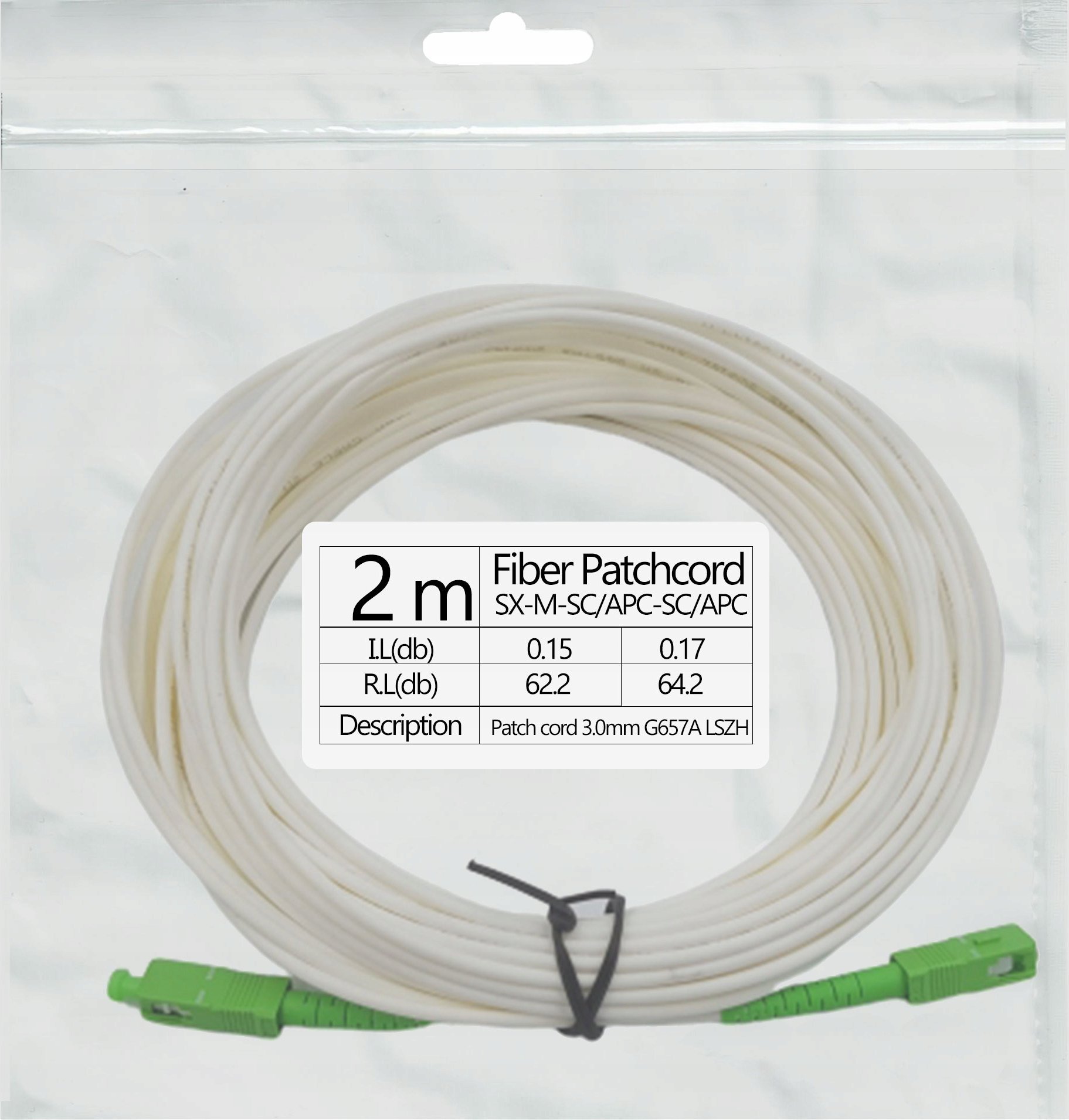Patchcord światłowód kabel SC/APC-SC/APC 2m simple