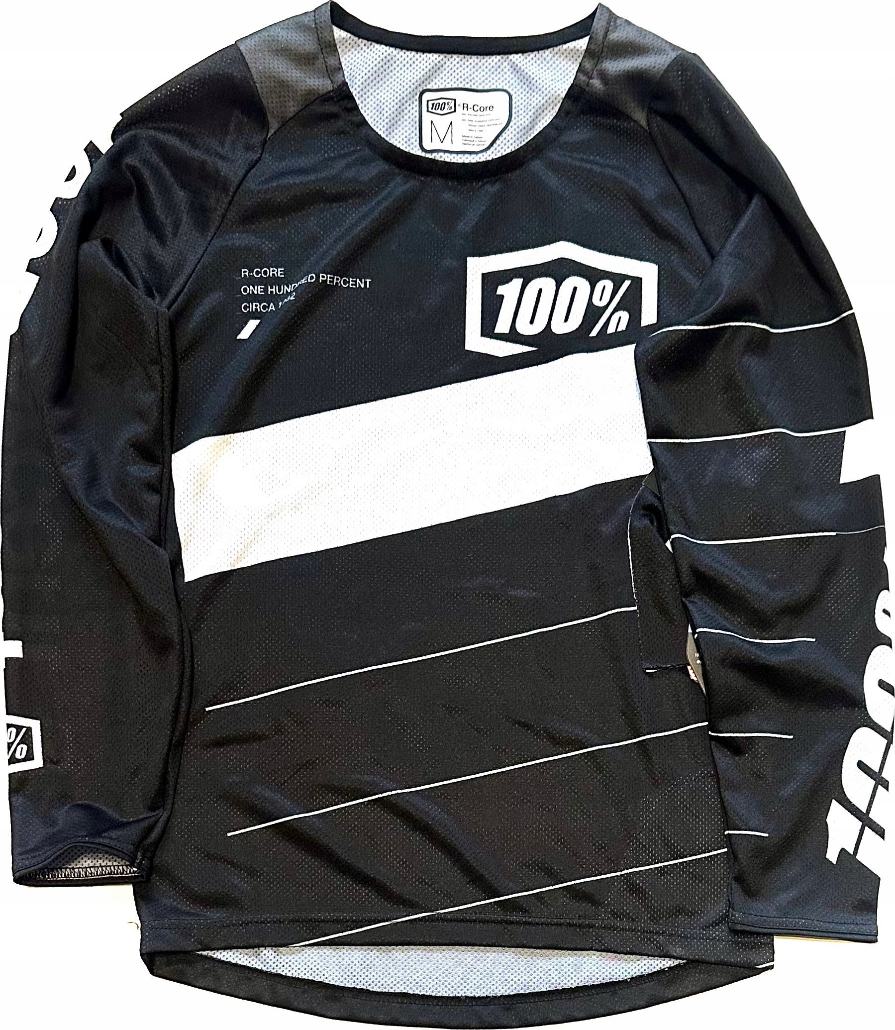 100% Koszulka juniorska 100% R-CORE Jersey długi rękaw Black roz. M (NEW 2023)