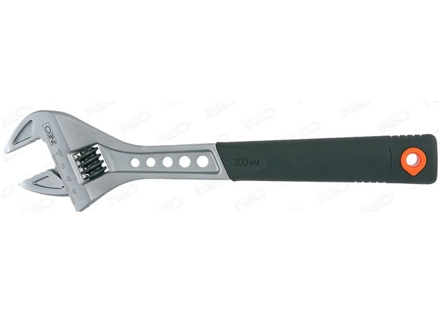 Neo Klucz nastawny typu szwed 300mm gumowa rękojeść (03-013)
