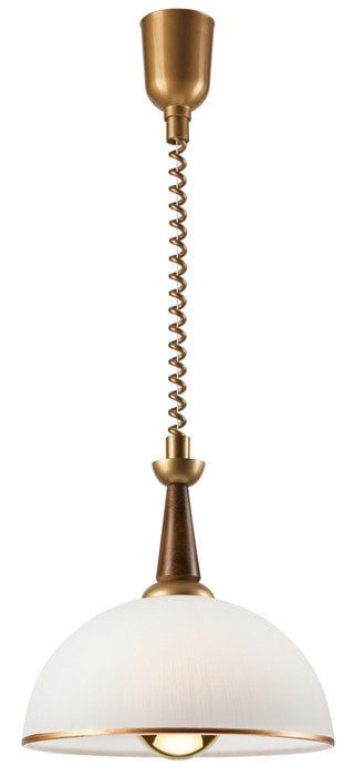 Lamkur Chiara 50072 lampa wisząca zwis 1x60W E27 złota/drewniana