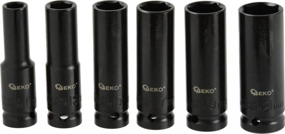 Zestaw narzędzi Geko ZESTAW DŁUGICH NASADEK UDAROWYCH 1/2" 10-21MM 6EL. (20) G10500 GEKO