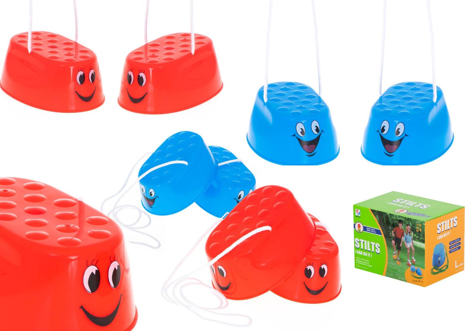 Szczudła dla dzieci chodaczki kubełkowe w pudełku 2 pary