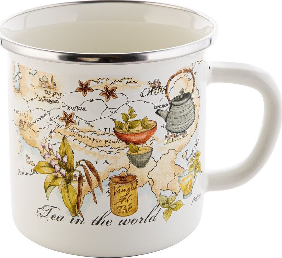 Emalia Pleszew Kubek emaliowany prosty Emalia Polska Pleszew Tea Time 12 cm 1,2 l