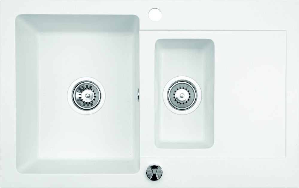 Zlewozmywak Brenor granitowy Cordeo 79, kolor biały, kuchenny (79 cm x 50cm)