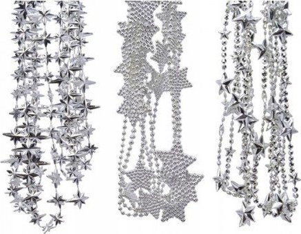 Kaemingk Girlanda na choinkę gwiazdki 2,7m srebrny