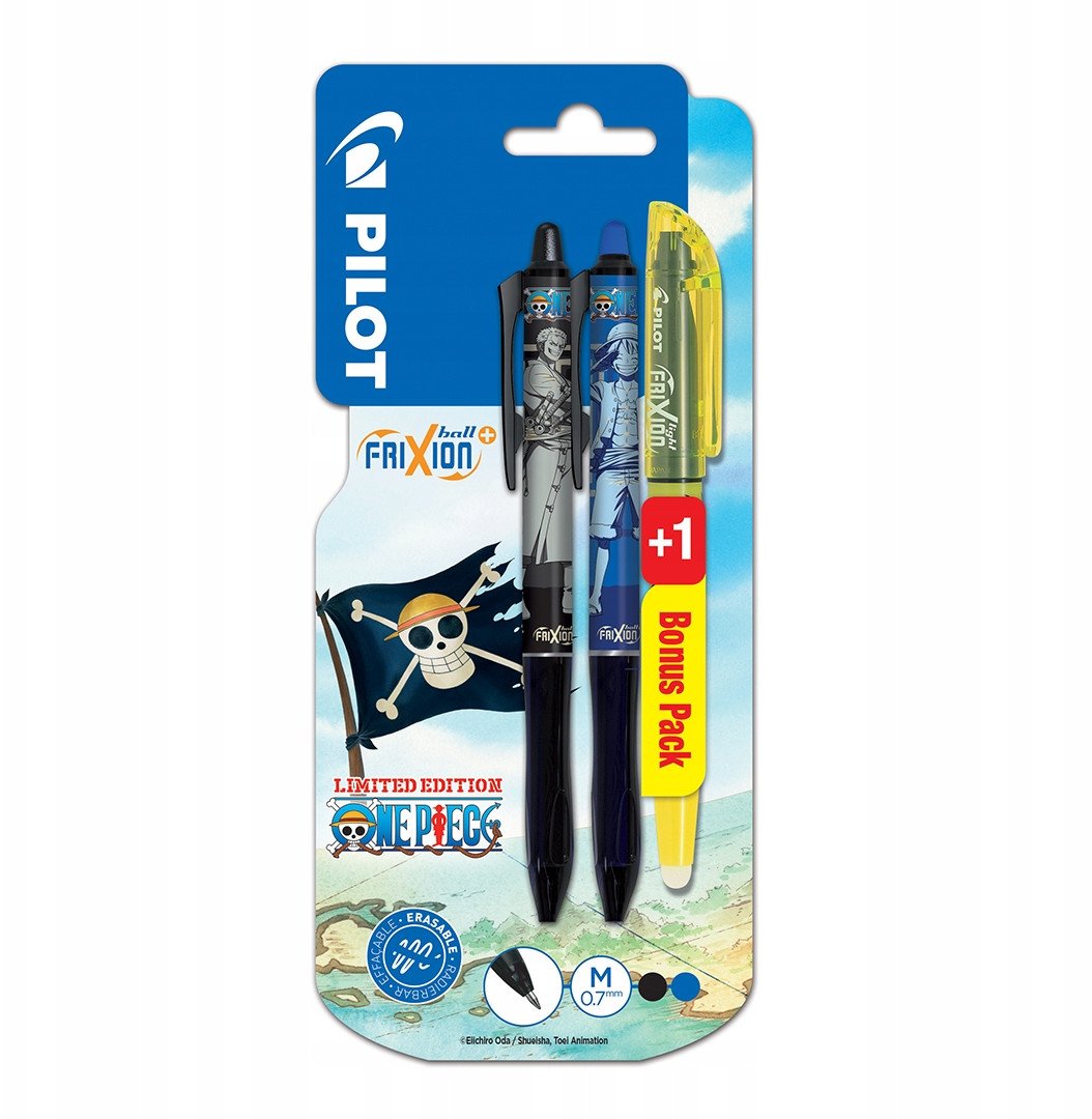 Pióro kulk Frixion 2 kolory+zakreślacz ONE PIECE