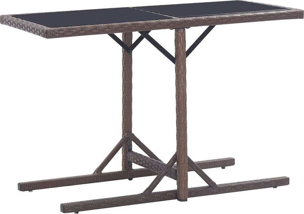 vidaXL stół ogrodowy, brązowy, 110 x 53 x 72 cm, szkło (46453)