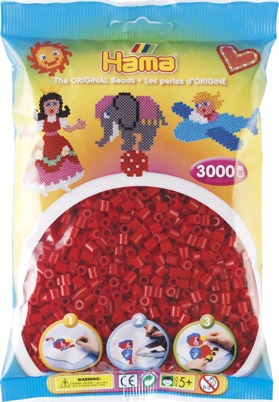 Revell Hama midi perler 3000stk mørke rød