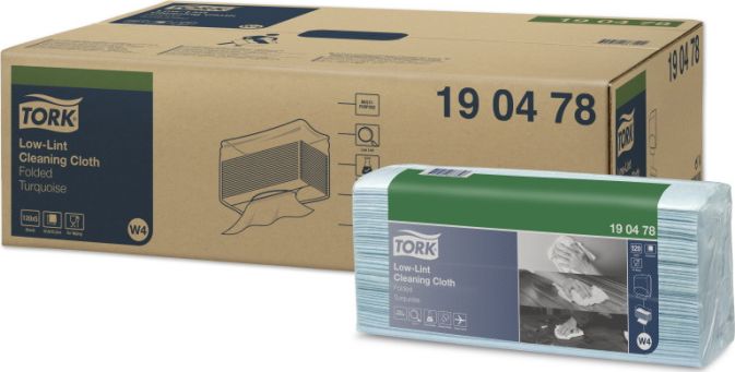 Tork Tork - Czyściwo włókninowe o niskiej pylności, 1-warstwowe, premium - Turkusowe